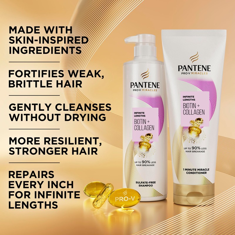 Pantene Pro-V Miracles Infinite Lengths Biotin + Collagen Sulfate-Free Shampoo