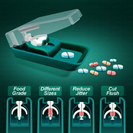 OTICA Pill Cutter and Splitter Daily Usage, Safely Cut Pills and Tablets, Use Our Petent Design Pill Cutter for Precise Separation, Easy Pill Centering Technology, Travel Sized