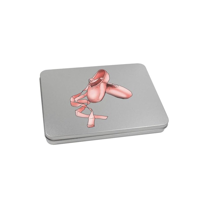 Azeeda 220mm 'Ballet Shoes' Metal Hinged Tin/Storage Box (TT00237669)