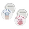 10 Pcs Baby Clothes Gender Reveal Button Pins, Team Boy Team Girl Badge Pins, Little Baby Clothes Pink or Blue/He or She Stain Brooch Button for Baby Shower Party Decorations