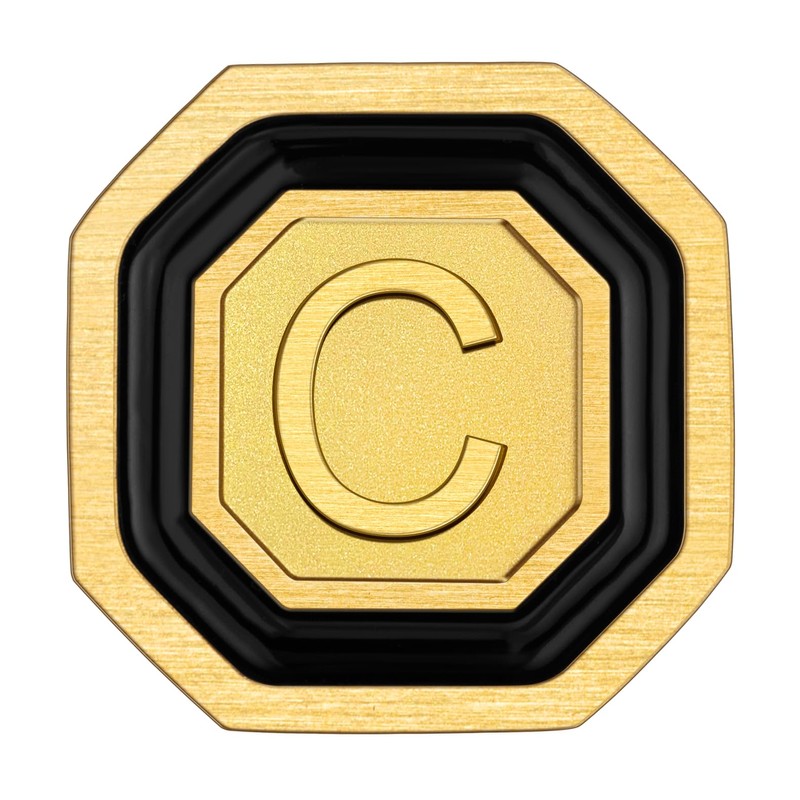 AMITER 18K Gold Plated Initial Cufflinks, Mens Cuff Links for