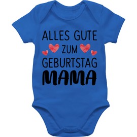Shirtracer - Baby bodysuit boy girl - mum gift daughter & son baby - happy birthday mum black, 7 Royal Blue