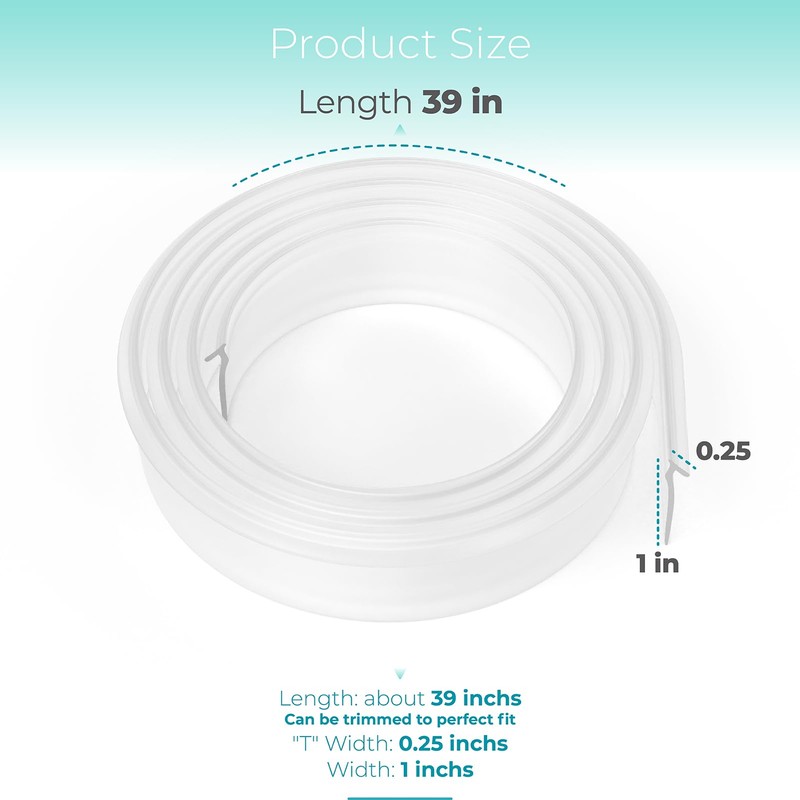 Framed Shower Door Bottom Seal, 1/4" Shower Door Sweep for