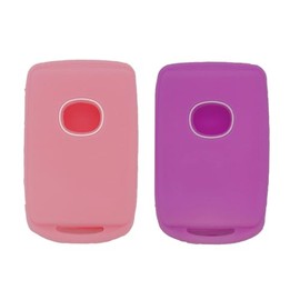 WEIBISS 2 Pack Silicone Remote Key Fob Cover Protector Case Holder for 2022 2021 2020 2019 Mazda 3 6 CX-30 CX-5 CX-9 WAZSKE11D01, Purple Pink