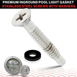 Swimables 619355Z Pool Light Screws Stainless Steel - Premium Inground Pool Light Gasket Screws with Washers - Compatible with IntelliBrite, Amerlite & SAM Amerlite - Durable Security Replacement