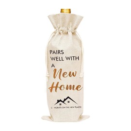 House Warming Gifts New Home Wine Gift Bag for Best Friend Housewarming Gifts for Coworker Neighbors New Apartment Gifts for Men Women Daughter Wine Cover New Home House Gift Ideas New Homeowner Gifts