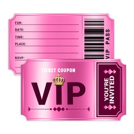 wuguimeii 20 Double-Sided Design Birthday Party Invitations with Envelopes Movie VIP Party Invitations, Baby Shower Parties Invites Supplies Favors Rose Red