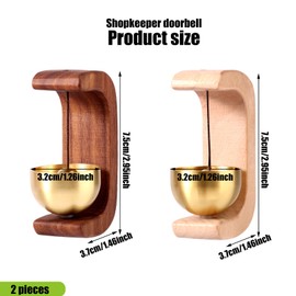 Gosknor 2pcs Shopkeepers Bell for Door Opening, Magnetic Doorbell Simple Design Wood Wind Chime for Cafe Front Door Store Refrigerator