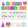 Decorably 89Pcs Confetti Happy Birthday Bulletin Board Set for Classroom