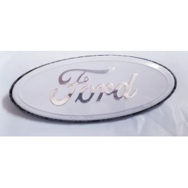 Aftermarket Products 1PCc FORD WHITE & SILVER EMBLEM OVAL 9 INCH LOGO Grille & Tailgate Badge 2004-16
