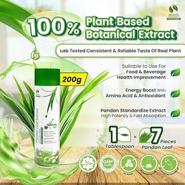 Pandan Extract Liquid Concentrate | No Artificial Additives, No Sugar Added | 100% Natural Asian Gourmet Flavoring & Coloring Ingredient for Healthy Baking & Beverages (200g)