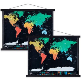 Benjia Magnetic Poster Rail, A4 Magnetic Poster Frame, Wooden Poster Rail, Poster Hanger for Prints and Artwork, (2 Packs, Black, 21 cm)