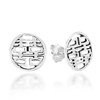 Double Happiness Chinese Symbol .925 Sterling Silver Stud Earrings
