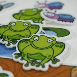 CHEFAN Felt Flannel Board Stories for Toddler,5 Little Speckled Frogs,Number Game,Recognize Animals,Practical Ability