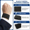 SOONHUA 30pcs Mourning Arm Bands, Black Elastic Memorial Wristbands for