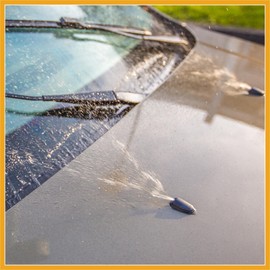 Partuto Front Windshield Wiper Nozzles Kit for Toyota Tundra Corolla with Gaskets 2.5 Meter Fluid Hose - Pack of 6 Black Replacement