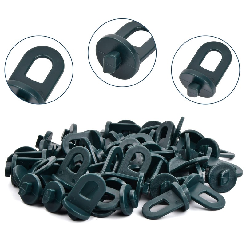 Pinsheng Pack of 50 Greenhouse Clips, Plastic Sturdy Plant Holders,