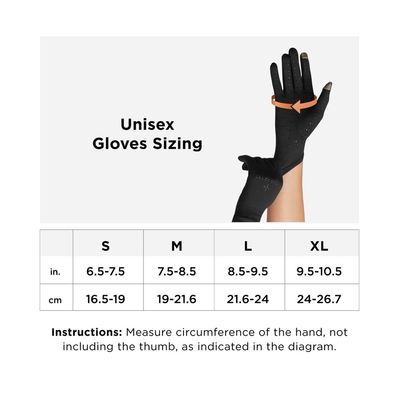 Tommie Copper Core Compression Full Finger Gloves, Unisex, 4D Stretch,