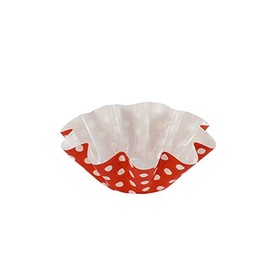 Novacart Brioche/Floret Baking Cup 1-7/8 Inch Bottom Diameter. x 1-3/8" High, Red with White Dots - Pack of 50