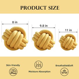 Wadser ZANYB Soft Knot Ball Throw Pillow Home Decor Cushion Plush Throw Knotted Pillow Handmade Round Pillow Knotted Bedroom Decor, Pink, 9.8x9.8''