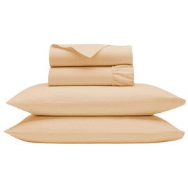 1000 TC Egyptian Cotton Sheets Queen Size - Luxury & Cooling Bedsheets for Hot Sleepers - Breathable, Sateen Weave, 18" Deep Pocket Fitted Sheet - 4 Piece Egyptian Hotel Sheets for Queen Bed (Sand)