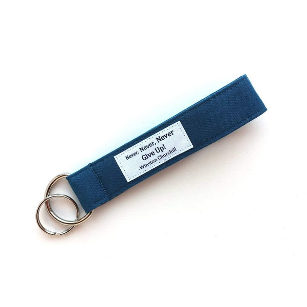 Keychain Wristlet - Fabric Key Lanyard - Never Give Up