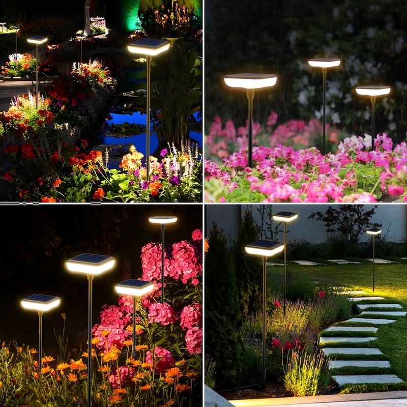 Ainostone Solar Lights Outdoor Pathway 8 Pack IP65 Waterproof 31"
