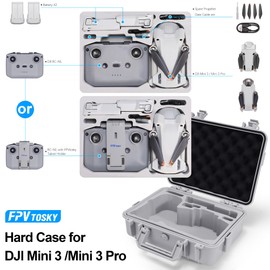 FPVtosky Hard Case for DJI Mini 3/ Mini3 Pro, Waterproof Carrying Case Storage Box for DJI Mini 3 and DJI RC-N1 Remote Controller Accessories