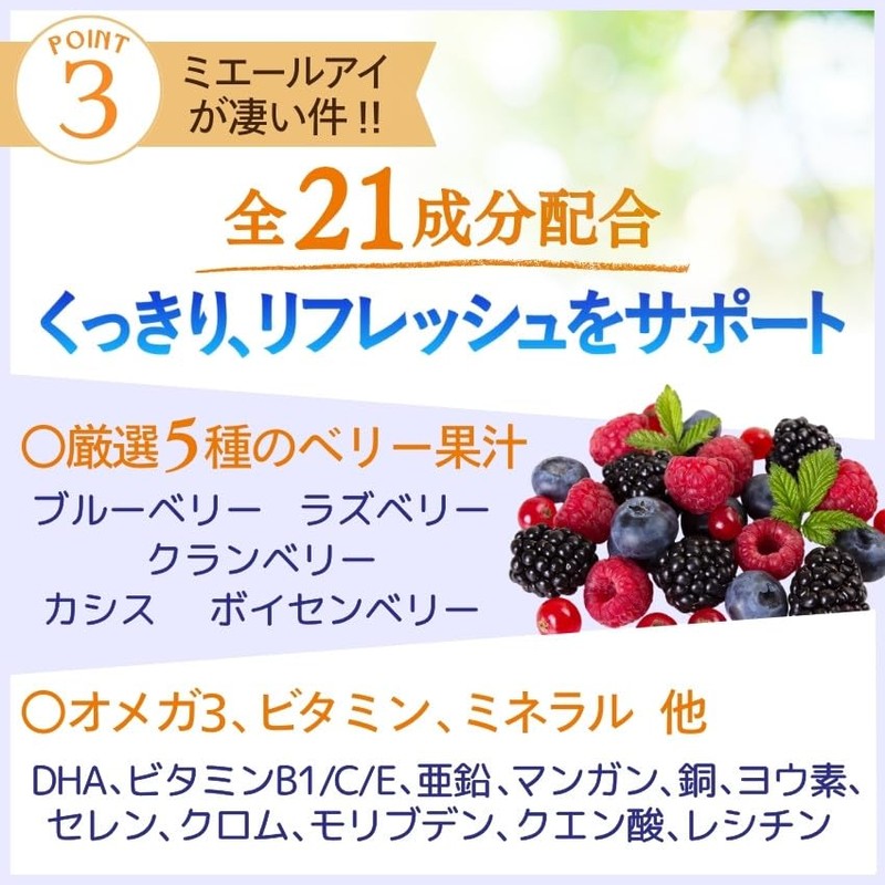 ルテイン 60mg 【全21成分 製薬会社製造】6個セット ゼアキサンチン ブルーベリー 目 サプリ ミエールアイ