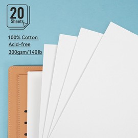 Lightwish Watercolor Sketchbook,100% Cotton Acid Free Watercolor Journal,300gsm/140lb Hot Press Watercolor Paper for Artists,Adults,Students,20 Sheets,9.25 * 6.3 Inches(Cloth Blue)