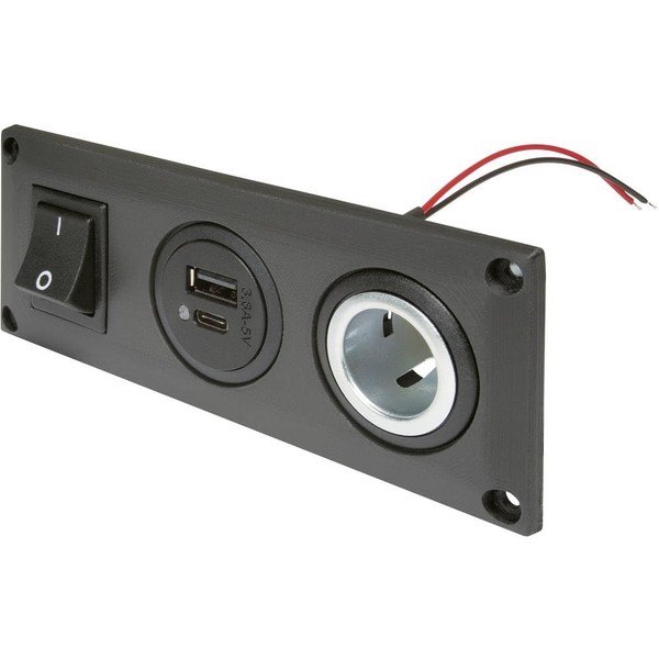 ProCar Built-in socket with USB-C/A double socket switchable + 1