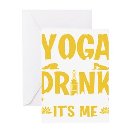 CafePress Meditation Some Girls Do Yoga And D Greeting Cards Folded Greeting Card Glossy