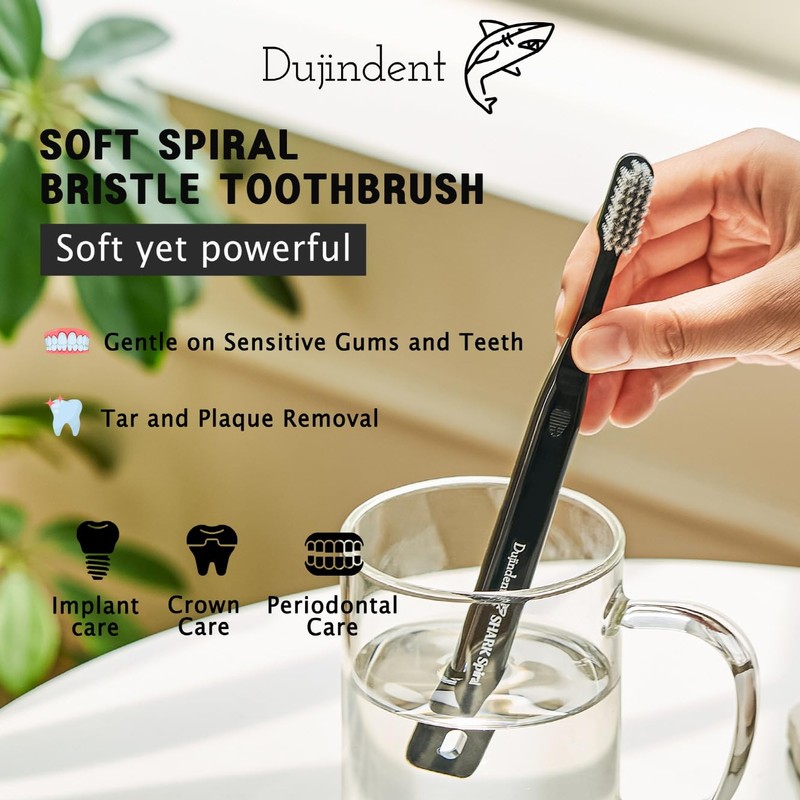 DUJINDENT Toothbrush [Made in Korea] Shark Spiral Extra Soft Toothbrush
