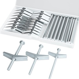 1/8 Toggle Bolts for Drywall, 50 Pcs Heavy Duty Metal Drywall Anchors Kit, Dry Wall Anchors and Screws Kit, Butterfly Anchors for Ceiling, Sheetrock, Hollow Wall