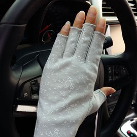 LONTG UV Cut Gloves, Fingerless Gloves, Women's, Men's, Fingerless Gloves, Mesh, Breathable, Sun Protection, Anti-Slip, Smartphone Gloves, Outdoor Activities, Cycling, Biking, Car Driving, Mountain Climbing, Fishing, Sports, Spring, Summer, Autumn, Rough
