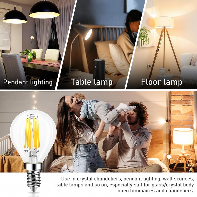 E14 6W Dimmable G45(G14) Globe LED Bulb Edison Incandescent 60