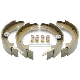 RV Murts 2 Pairs 10" x 2-1/4" Self Adjusting Electric Trailer Brake Shoes Replacement Kits for 2300-3500 lbs Trailer 4 Holes Brake Assembly with Springs&Pins, Trailer Axle Hub Accessories.