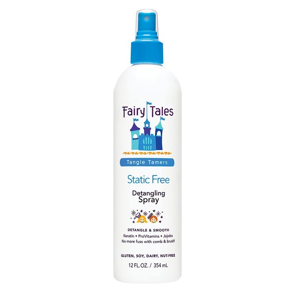Fairy Tales Tangle Tamer Static Free Detangling Spray - Detangler Spray for Kids - Paraben Free, Sulfate Free, Gluten Free, Nut Free - 12 oz