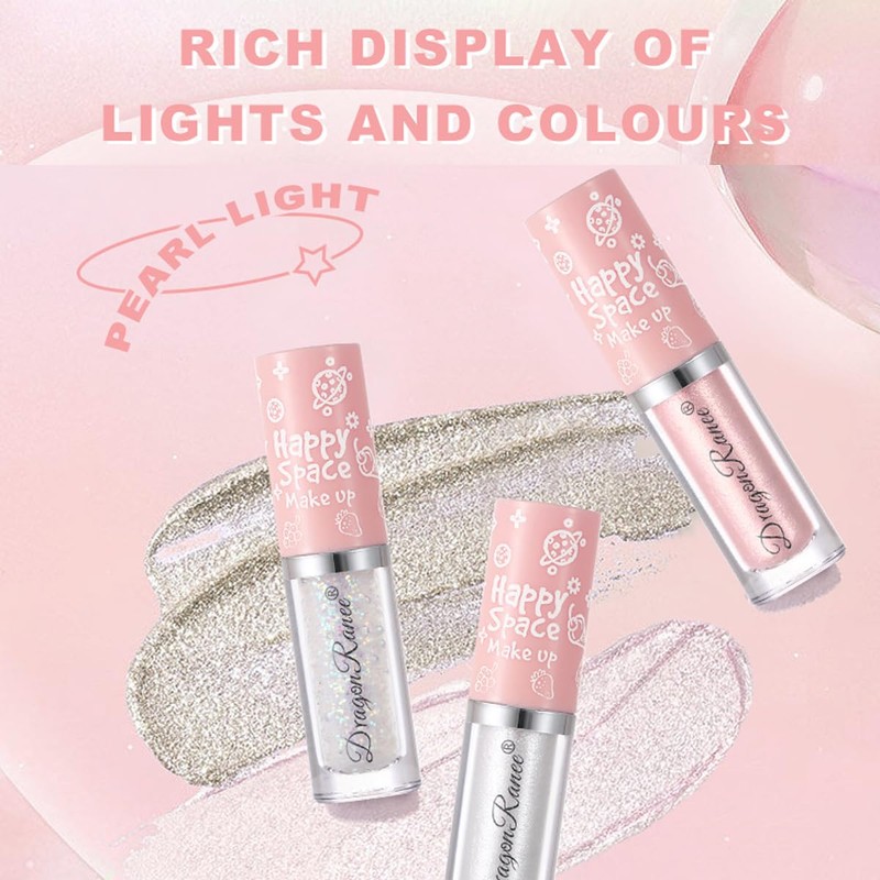 Sitovely 8-Piece Liquid Glitter Eyeshadow Set, Shimmering Multi-Dimensional Eye Shadow,