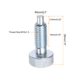 sourcing map Spring Plunger M10x1.5 Thread Size Pin Dia.3mm Retractable Quick Release Pins Carbon Steel Lock Out Type Index Plunger for Industrial Equipment