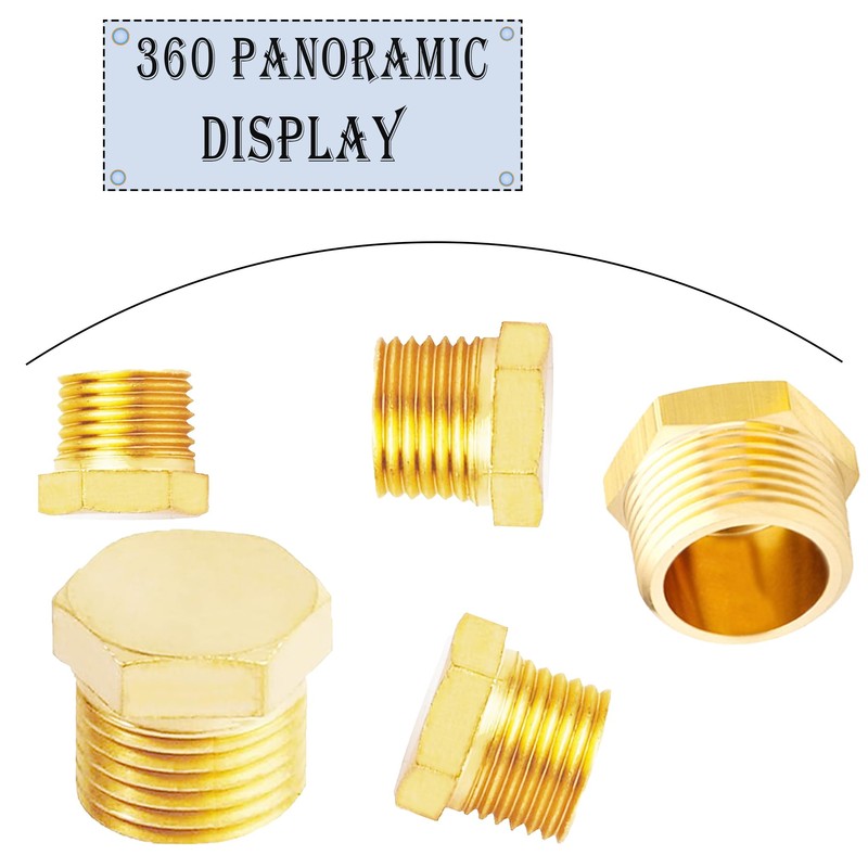 AOPANDA 1/8 NPT Adapter Brass pipe plug, 1/8 NPT plug