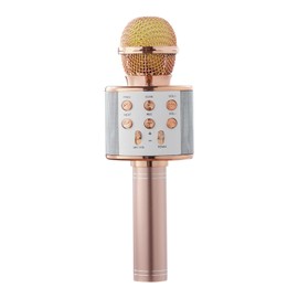 Warmiehomy Kids Microphone Portable Karaoke Microphone for Girls Mini Microphone for Kids Wireless Bluetooth Speaker for Party, Home KTV Singing, Girls Boys Birthday, Rose Gold
