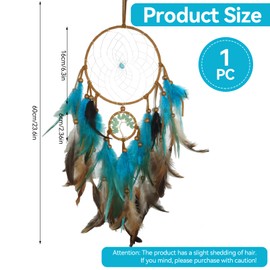 60 cm Dream Catcher, Black, Blue, Vintage Feather Dream Catcher, Bohemian Style, Handmade Girls, Suitable for Hanging on Walls, Home Decoration Ornaments, Craft Room Decoration