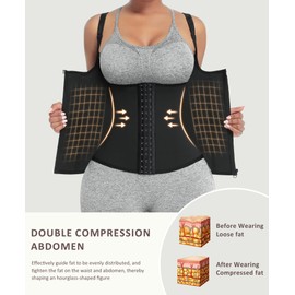FeelinGirl Waist Trainer Vest for Women Tummy Control Corset Shapewear with Steel Bones Cincher Tank Top Girdle