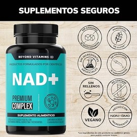 NAD  NR Nicotinamida Ribosa potenciado con Resveratrol, Quercetina, Betaina HCL y Semilla de Uva  Suplementos Beyond Vitamins  30 días.