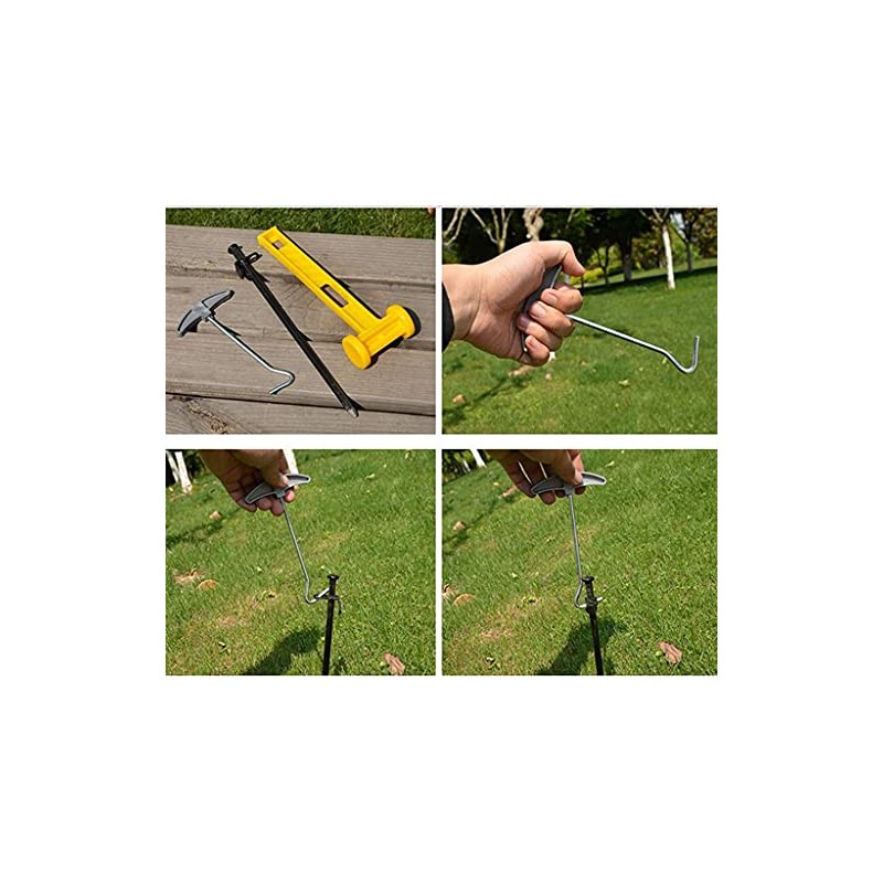 Tiardey 10Pcs Aluminum Lightweight Tent Stakes Set, Camping Tent Stakes