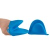 Silicone Oven Mitts, Heat Resistant Kitchen Pot Holders, Blue, Set