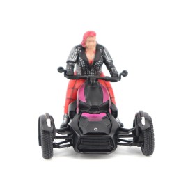 DCD Can-Am Ryker 3-Wheel Motorcycle Pink Punk and Black with Driver Figure 1/32 Diecast Model by BRP Models