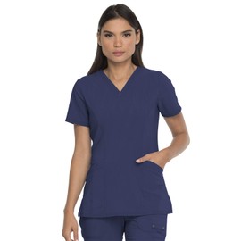 Dickies Advance Women Scrubs Top V-Neck with Patch Pockets DK755, S, D Navy