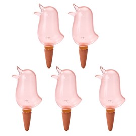 KENANLAN 5 Packs Self Watering Spike,Clear Bird Shape Self Watering Globes,Automatic Irrigation Spikes, Plant Watering Devices for Potted & Hanging Plants (Desert red)